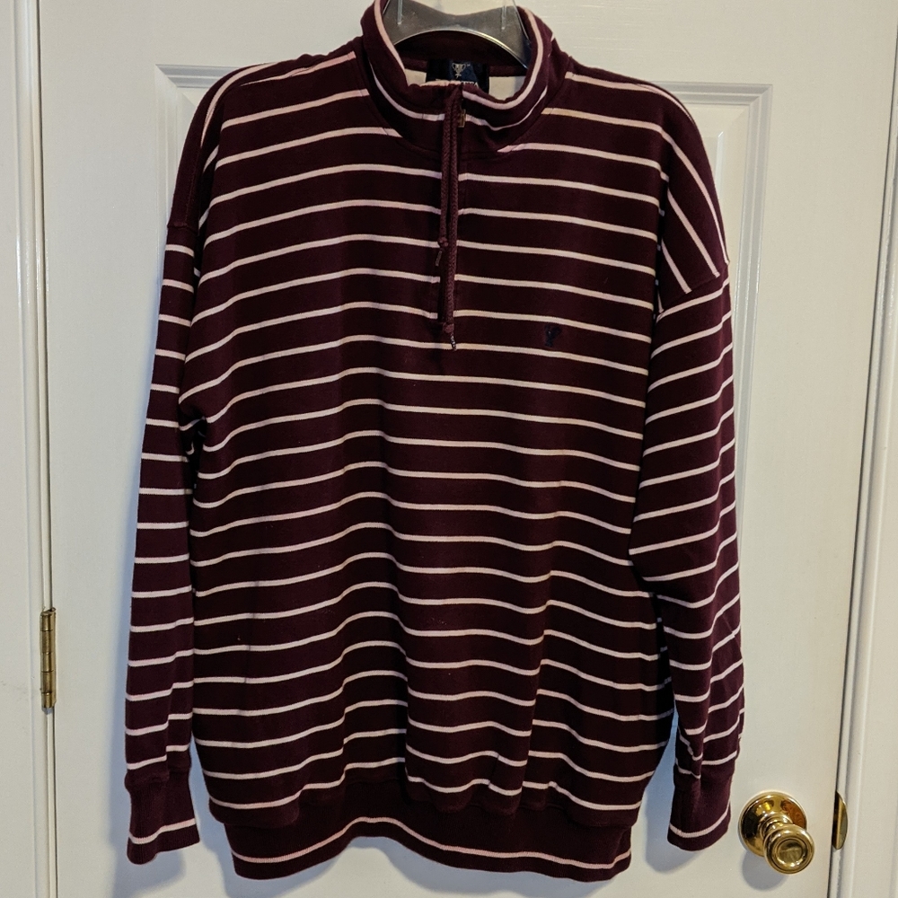 Regatta Sport Men's, Maroon White Stripe Sweatshirt Size XL